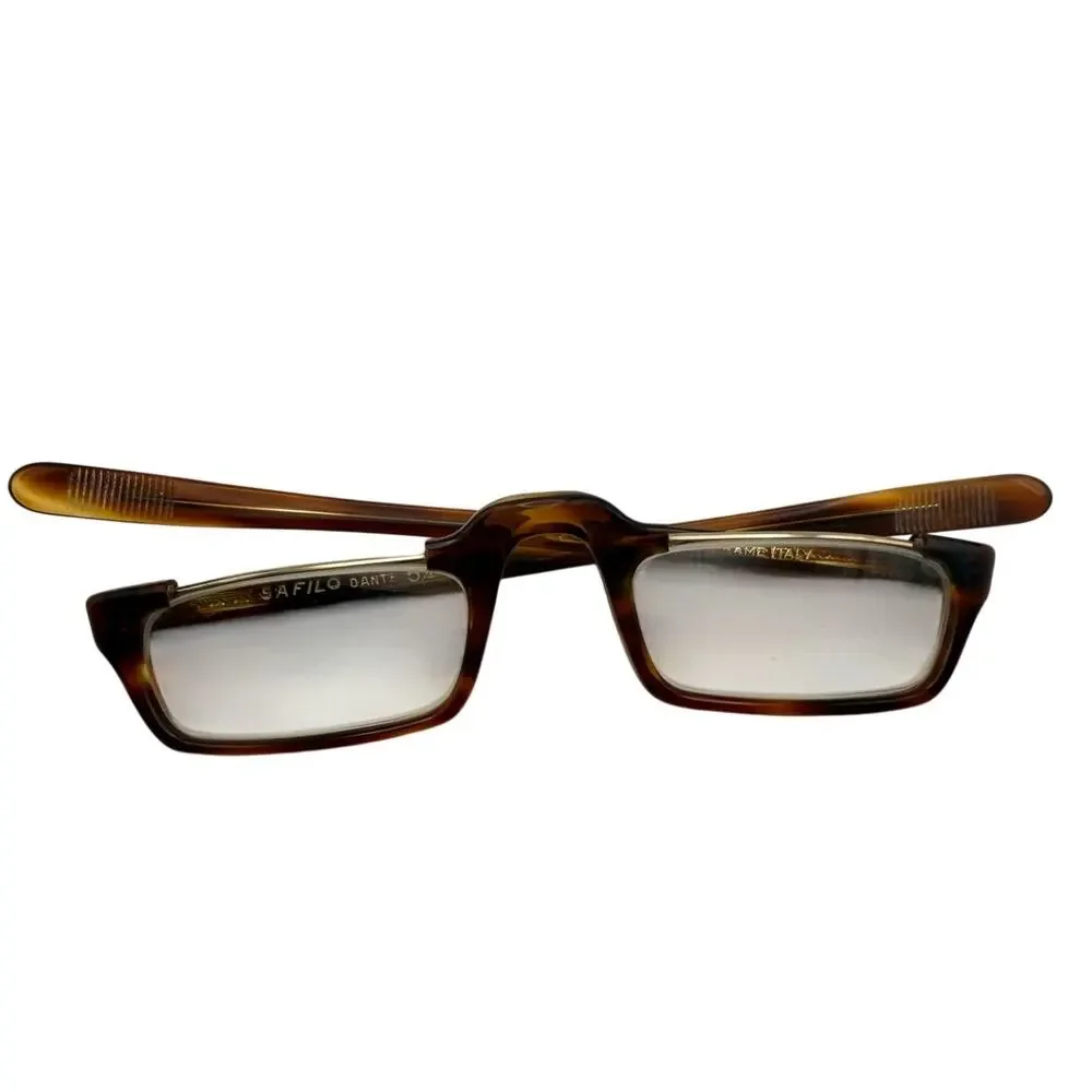 Vintage Safilo Dante Eyeglass Frames Brown Tortoise Italy 5 3/4 Unisex